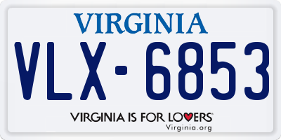 VA license plate VLX6853