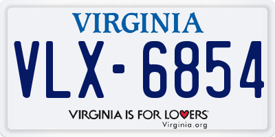 VA license plate VLX6854