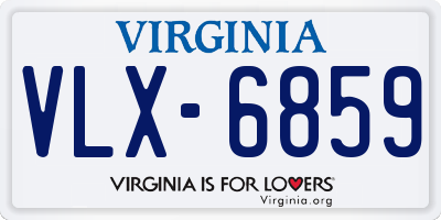 VA license plate VLX6859