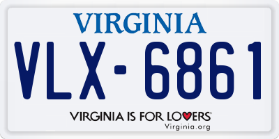 VA license plate VLX6861