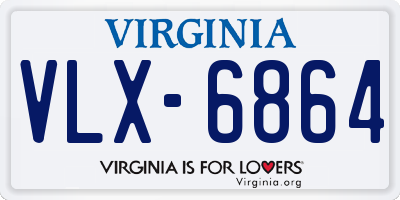 VA license plate VLX6864