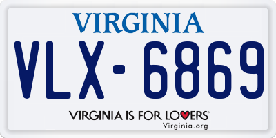 VA license plate VLX6869