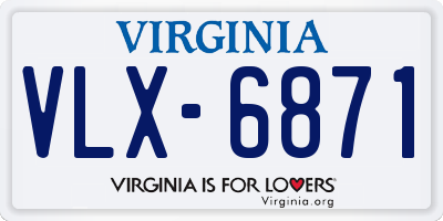 VA license plate VLX6871