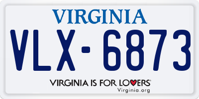 VA license plate VLX6873