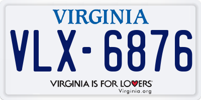 VA license plate VLX6876