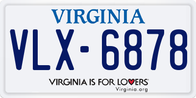 VA license plate VLX6878