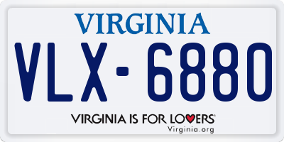 VA license plate VLX6880