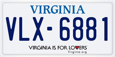 VA license plate VLX6881