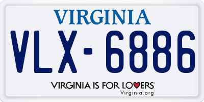 VA license plate VLX6886