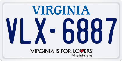 VA license plate VLX6887