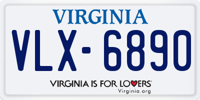 VA license plate VLX6890