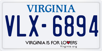 VA license plate VLX6894