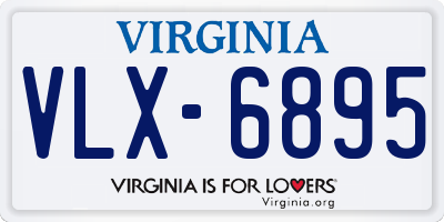 VA license plate VLX6895