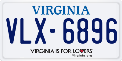 VA license plate VLX6896