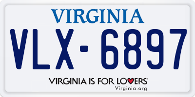 VA license plate VLX6897