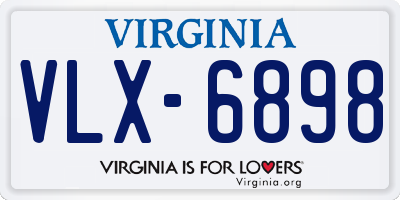 VA license plate VLX6898