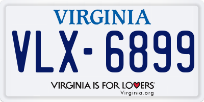 VA license plate VLX6899