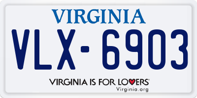 VA license plate VLX6903