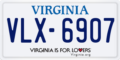 VA license plate VLX6907