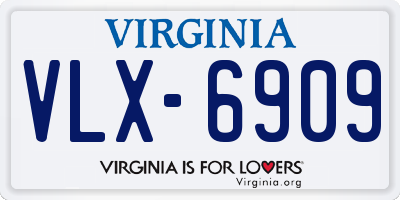 VA license plate VLX6909