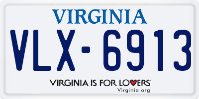 VA license plate VLX6913