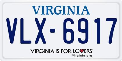 VA license plate VLX6917