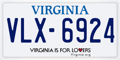 VA license plate VLX6924