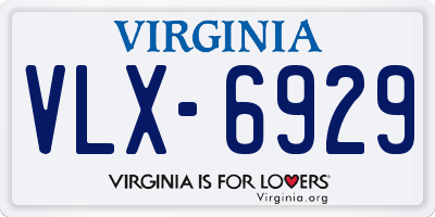 VA license plate VLX6929