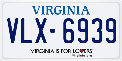 VA license plate VLX6939