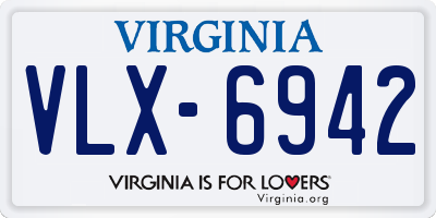 VA license plate VLX6942