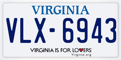 VA license plate VLX6943