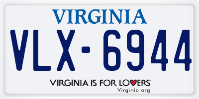 VA license plate VLX6944