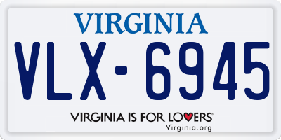 VA license plate VLX6945