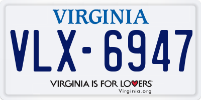 VA license plate VLX6947