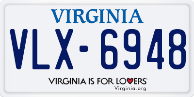 VA license plate VLX6948