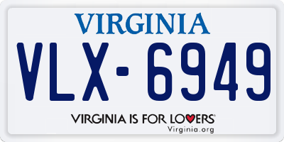 VA license plate VLX6949