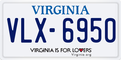 VA license plate VLX6950