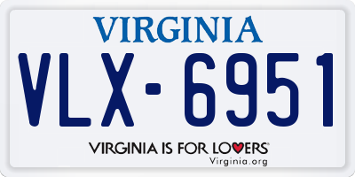 VA license plate VLX6951