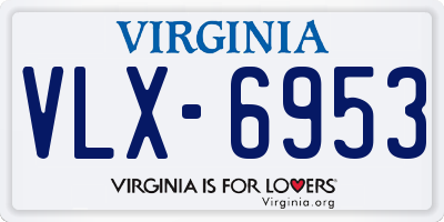 VA license plate VLX6953