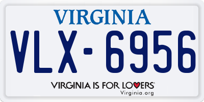 VA license plate VLX6956