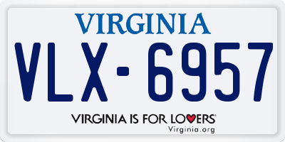 VA license plate VLX6957