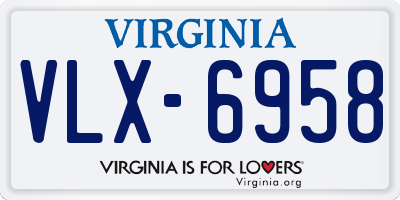 VA license plate VLX6958