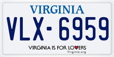 VA license plate VLX6959