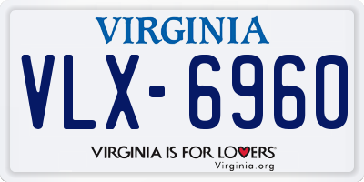 VA license plate VLX6960