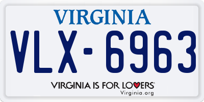 VA license plate VLX6963