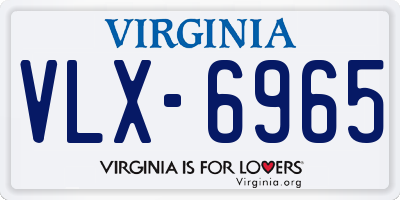 VA license plate VLX6965