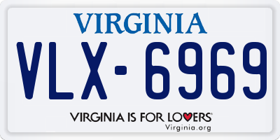 VA license plate VLX6969