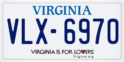 VA license plate VLX6970