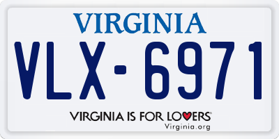 VA license plate VLX6971