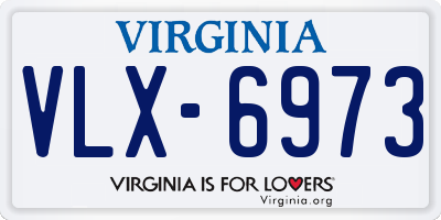 VA license plate VLX6973